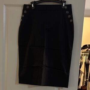 New York & Company Black Button-Accent Pencil Skirt